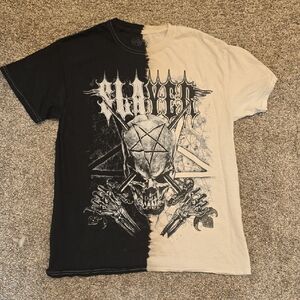 Edgy Black and Cream Skull Graphic Tee